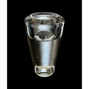 Vintage Leonardo Crystal Heavy Clear Candle Holder‎ 4.25" Tall